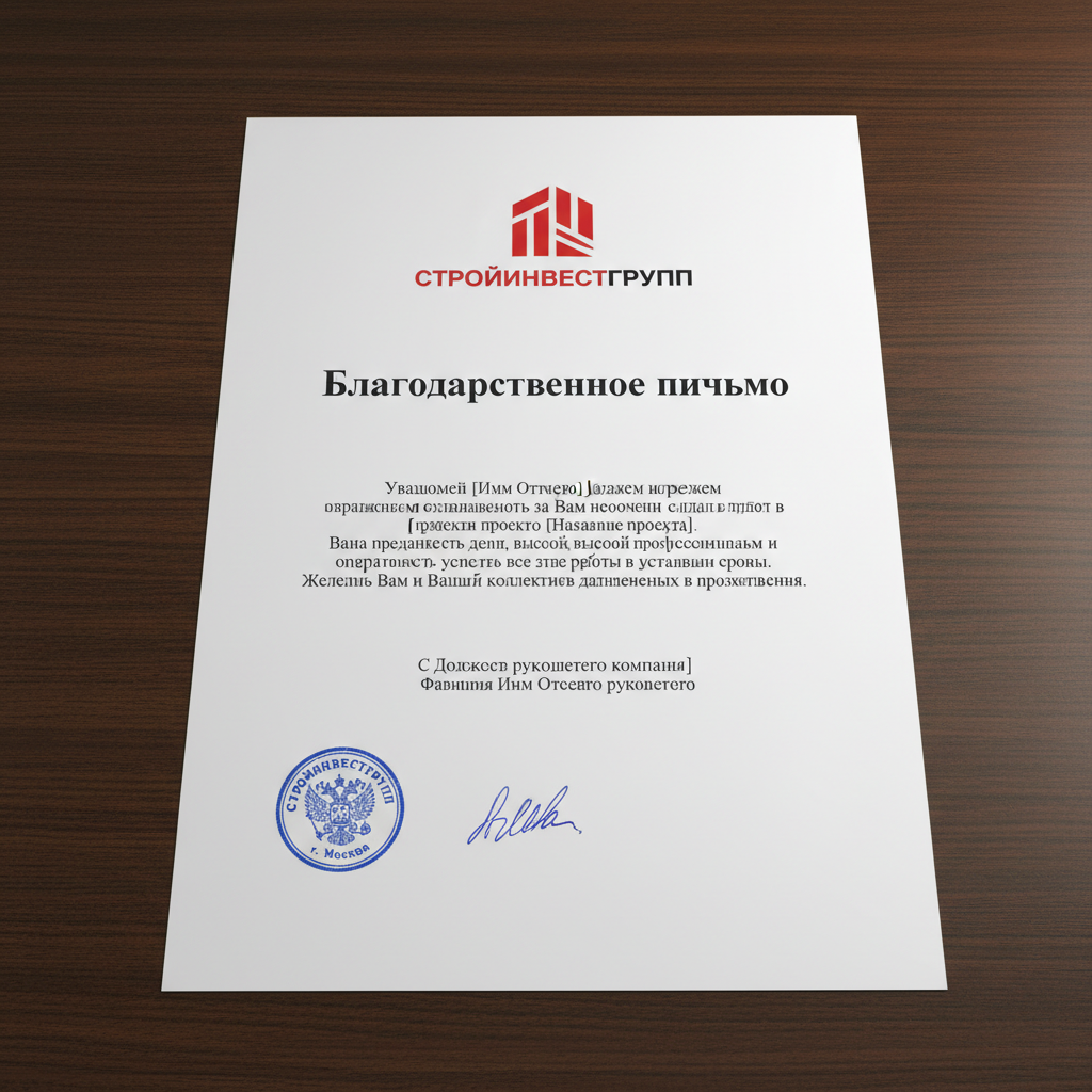 Благодарственное письмо 2