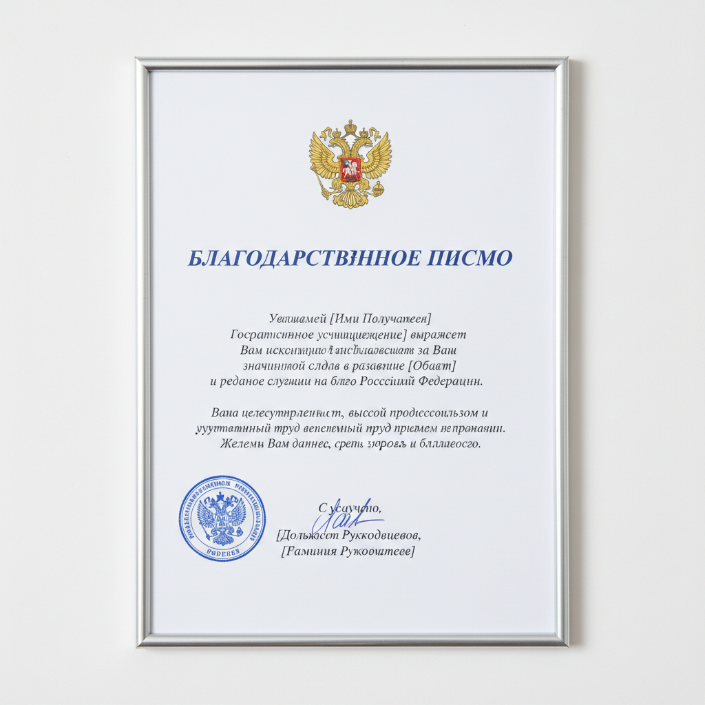 Благодарственное письмо 3