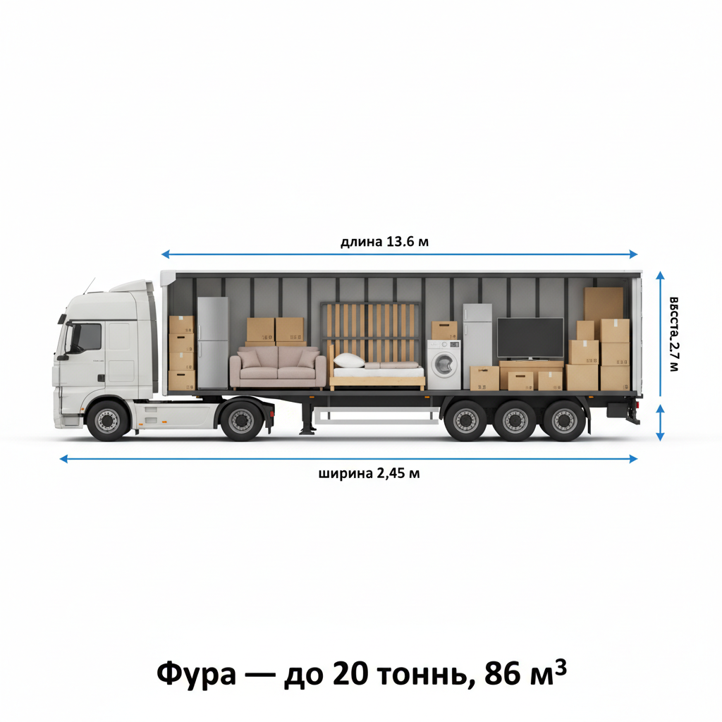 Фура — до 20 т, 86 м³
